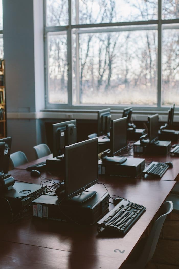 Office workspace with laptop